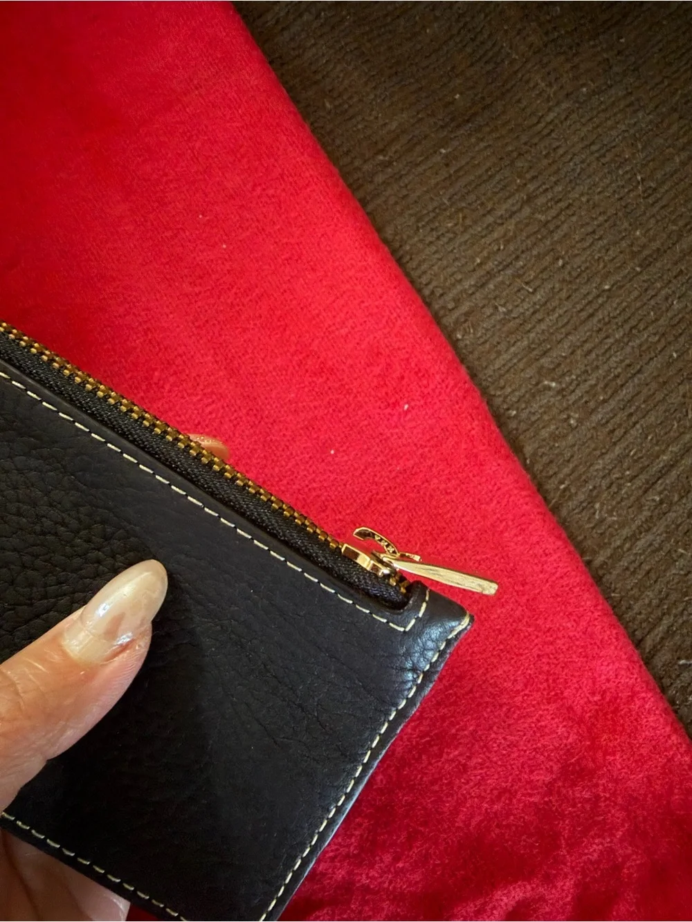 Sold!Authentic Carolina Herrera CHCH Black Leather Coin/Card Holder